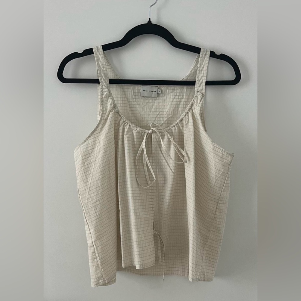 Deiji Studios Cotton Bind Top Bone Check Small